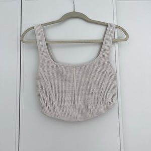 Aritzia Babaton Matte Pearl Sculpt Knit Bustier Tank